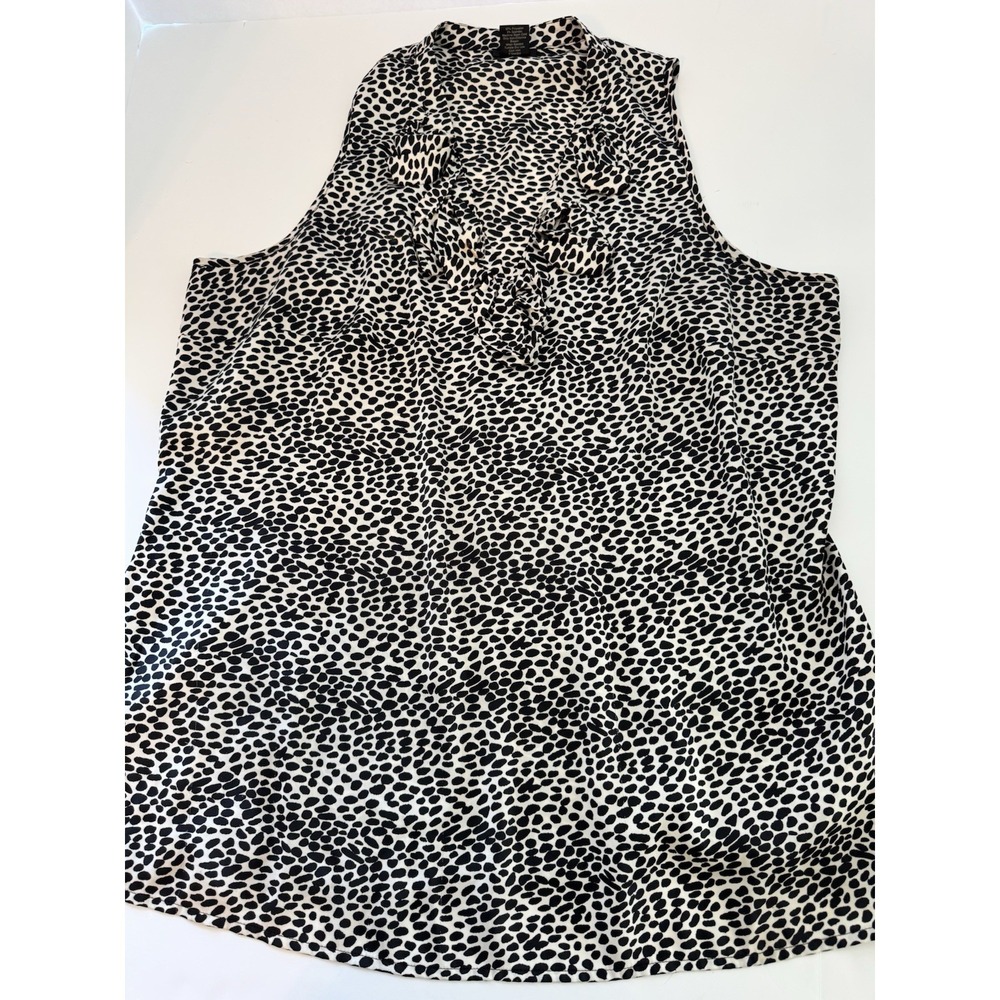 Ann Taylor Sleeveless Print V-Neck Halter Blouse, 16